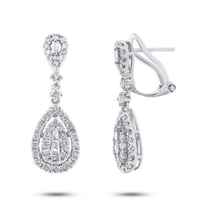 1.41Ct 18k White Gold Diamond Earrings - All