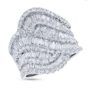 2.76Ct 18k White Gold Diamond Baguette Lady's Ring - All