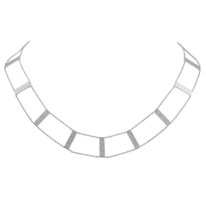 0.71Ct 14k White Gold Diamond Ladder Necklace - All