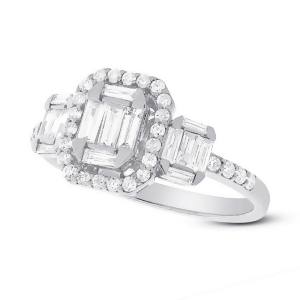 0.85Ct 18k White Gold Diamond Baguette Lady's Ring - All