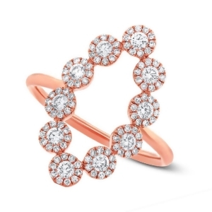 0.72Ct 14k Rose Gold Diamond Lady's Ring - All