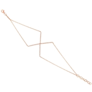 0.23Ct 14k Rose Gold Diamond Lady's X Bracelet - All