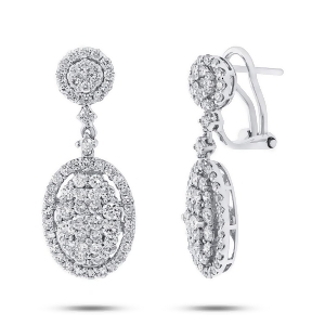 2.44Ct 18k White Gold Diamond Earrings - All