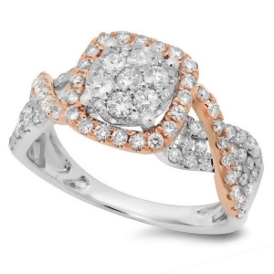 0.99Ct 14k Two-tone Rose Gold Diamond Lady's Ring - All