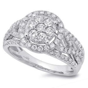 1.02Ct 14k White Gold Diamond Lady's Cluster Ring - All