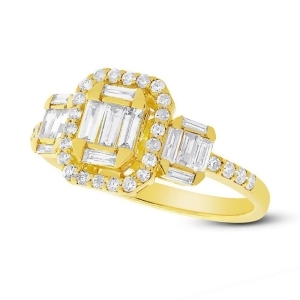 0.85Ct 18k Yellow Gold Diamond Baguette Lady's Ring - All