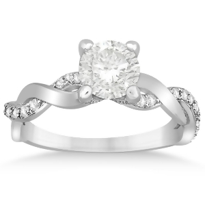 Diamond Twisted Infinity Engagement Ring 14k White Gold 0.32ct - All