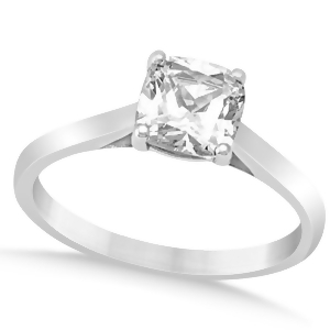 Diamond Solitaire Cushion Cut Engagement Ring 14k White Gold 1.00ct - All