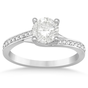 Diamond Accented Twisted Engagement Ring 14k White Gold 0.14ct - All