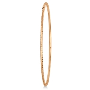 Diamond-cut Slip On Stackable Bangle Bracelet 14k Rose Gold - All