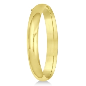 High Polished Hinged Stackable Wide Bangle Bracelet 14k Yellow Gold - All