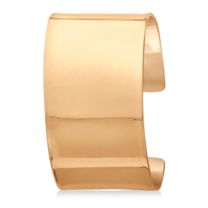High Polish Wide Cuff Bangle Bracelet 14k Rose Gold 37mm - All