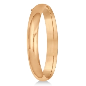High Polished Hinged Stackable Wide Bangle Bracelet 14k Rose Gold - All