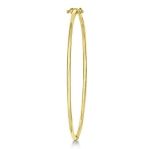 Hinged Stackable Bangle Bracelet Plain Metal 14k Yellow Gold - All