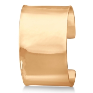 Hammered Wide Cuff Bangle Bracelet 14k Rose Gold 37mm - All
