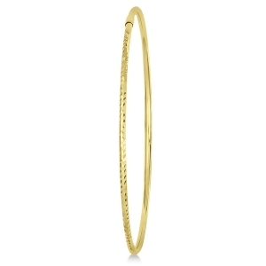 Diamond-cut Slip On Stackable Bangle Bracelet 14k Yellow Gold - All