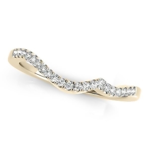 Semi Eternity Contoured Diamond Wedding Ring 18k Yellow Gold 0.16ct - All