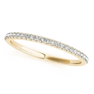 Diamond Accented Semi Eternity Wedding Band 18k Yellow Gold 0.13ct - All