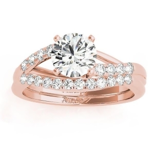 Diamond Accented Bypass Bridal Set Setting 14k Rose Gold 0.38ct - All