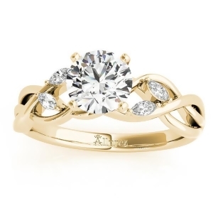 Diamond Marquise Vine Leaf Engagement Ring Setting 14k Yellow Gold 0.20ct - All