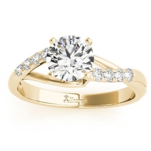 Diamond Accented Bypass Engagement Ring Setting 14k Yellow Gold 0.20ct - All