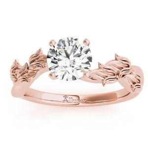 Solitaire Tulip Vine Leaf Engagement Ring Setting 14k Rose Gold - All