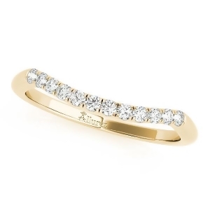 Diamond Contoured Wedding Band Ring 14k Yellow Gold 0.18ct - All