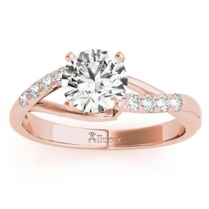 Diamond Accented Bypass Engagement Ring Setting 14k Rose Gold 0.20ct - All