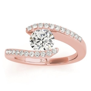 Diamond Accented Tension Set Engagement Ring 18k Rose Gold 0.17ct - All
