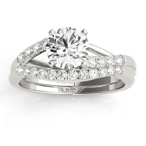 Diamond Accented Bypass Bridal Set Setting Platinum 0.38ct - All