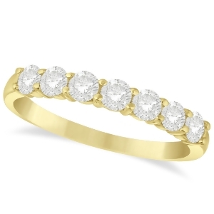 Diamond Seven Stone Wedding Band 14k Yellow Gold 0.75ct - All
