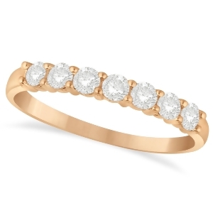 Diamond Seven Stone Wedding Band 14k Rose Gold 0.50ct - All