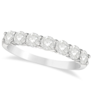 Diamond Seven Stone Wedding Band 14k White Gold 1.00ct - All