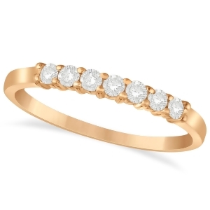 Diamond Seven Stone Wedding Band 14k Rose Gold 0.26ct - All