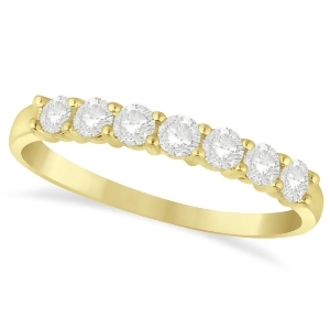 Diamond Seven Stone Wedding Band 14k Yellow Gold 0.50ct - All