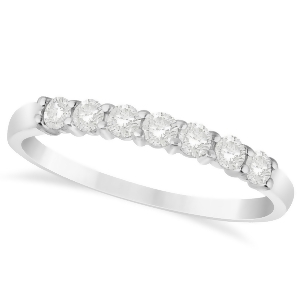 Diamond Seven Stone Wedding Band 14k White Gold 0.34ct - All