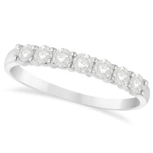 Diamond Seven Stone Wedding Band 14k White Gold 0.50ct - All