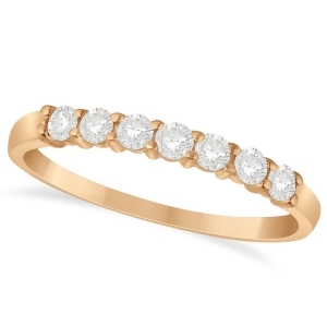 Diamond Seven Stone Wedding Band 14k Rose Gold 0.34ct - All