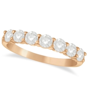 Diamond Seven Stone Wedding Band 14k Rose Gold 1.00ct - All