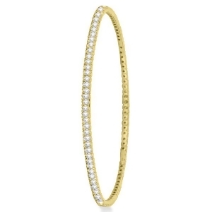 Stackable Diamond Bangle Eternity Bracelet 14k Yellow Gold 3.00ct - All