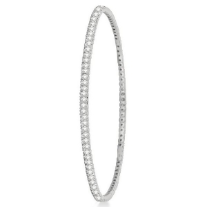 Stackable Diamond Bangle Eternity Bracelet 14k White Gold 3.00ct - All