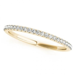 Diamond Pave Wedding Band Ring 14k Yellow Gold 0.14ct - All