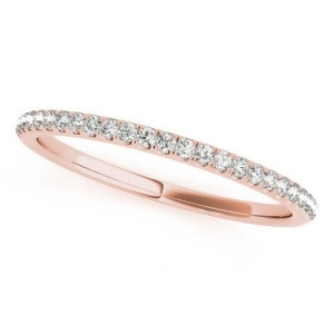Diamond Pave Wedding Band Ring 14k Rose Gold 0.14ct - All