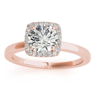 Diamond Halo Solitaire Engagement Ring Setting 14k Rose Gold 0.06ct - All