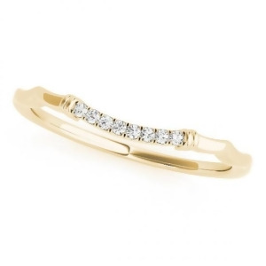 Diamond Pave Contoured Wedding Band Ring 14k Yellow Gold 0.04ct - All