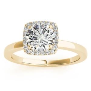 Diamond Halo Solitaire Engagement Ring Setting 14k Yellow Gold 0.06ct - All