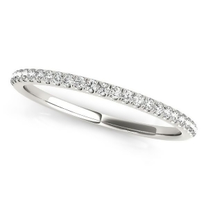 Diamond Pave Wedding Band Ring 14k White Gold 0.14ct - All