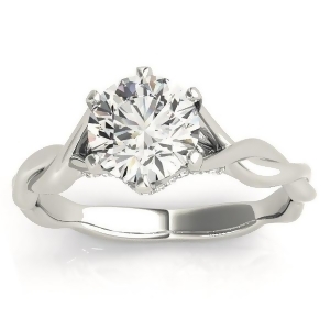 Diamond 6-Prong Twisted Engagement Ring Setting 14k White Gold .11ct - All