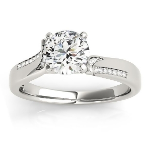 Diamond Pave Swirl Engagement Ring Setting 14k White Gold 0.13ct - All