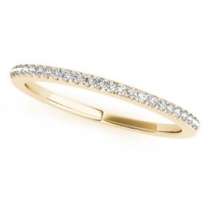Diamond Accented Pave Wedding Band 14k Yellow Gold 0.20ct - All